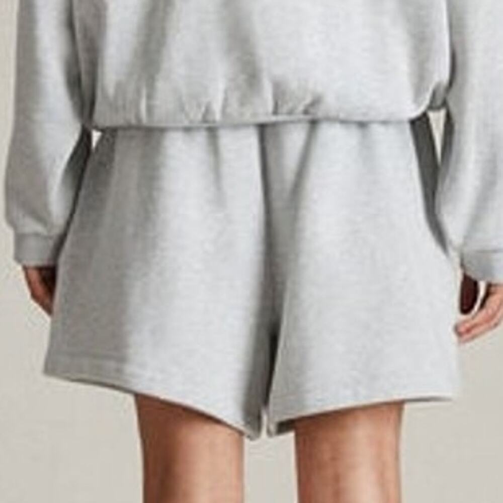 💎✨BRAND NEW✨💎Fear of God Essentials Light Heather Grey Fleece Shorts - Picture 2 of 7